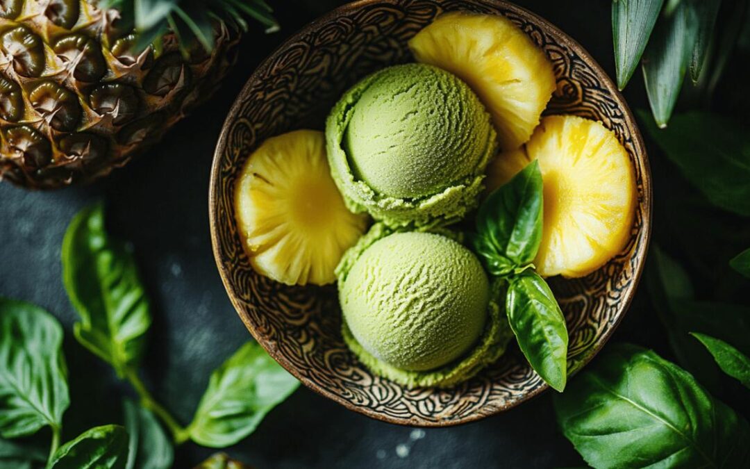 Les bienfaits minceur du sorbet ananas et basilic : un dessert sain et rafraichissant